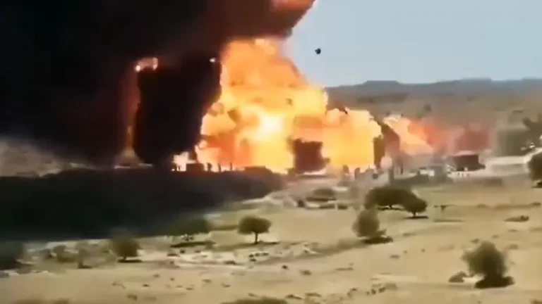 15 killed in an explosion and fire at a gas station in central Yemen