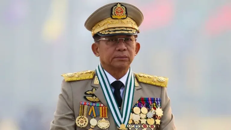 Myanmar Junta chief heads for meeting with key ally Putin